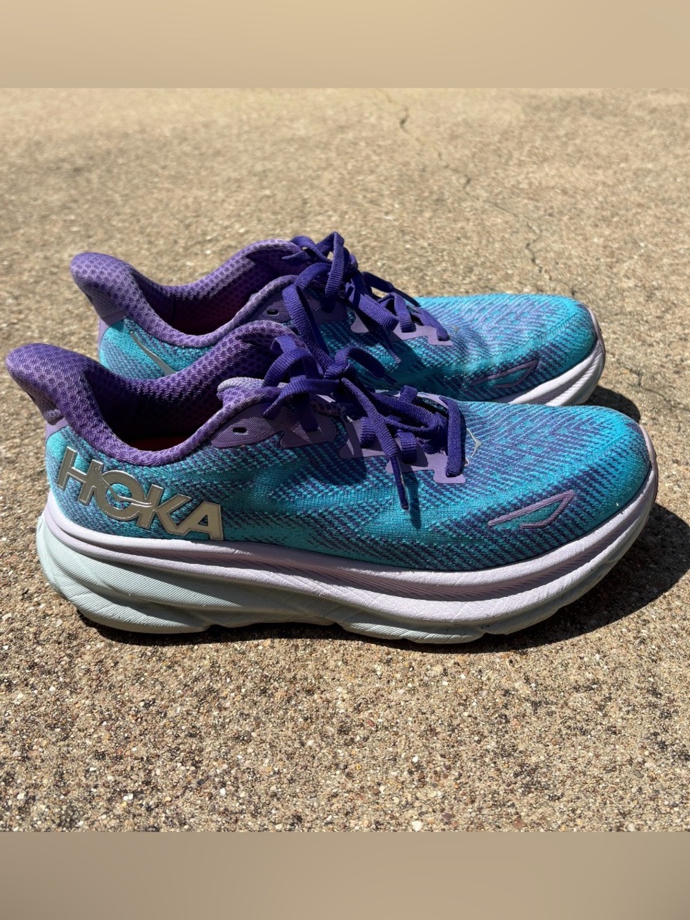 Hoka One One Women's Running Shoes — Teal and Purple